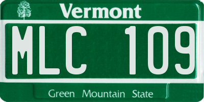 VT license plate MLC109