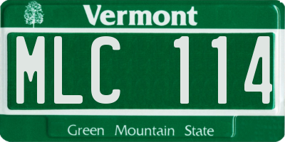 VT license plate MLC114