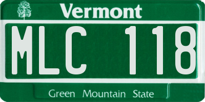 VT license plate MLC118