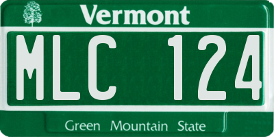 VT license plate MLC124