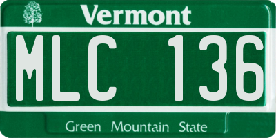 VT license plate MLC136