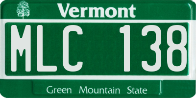 VT license plate MLC138