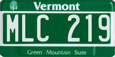 VT license plate MLC219