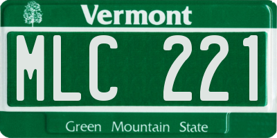 VT license plate MLC221