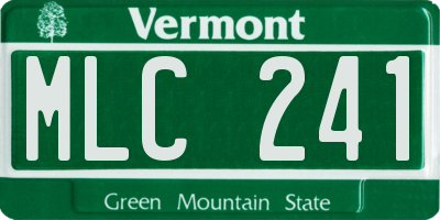 VT license plate MLC241