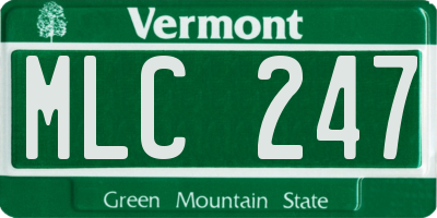 VT license plate MLC247