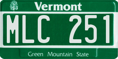 VT license plate MLC251