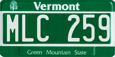 VT license plate MLC259
