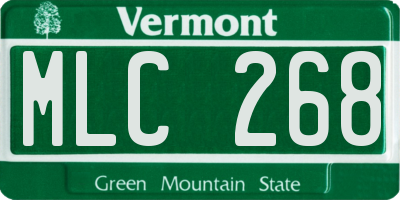 VT license plate MLC268