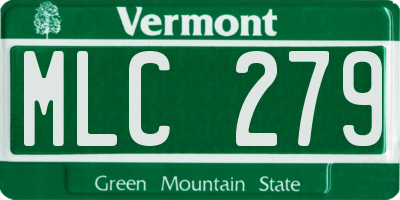 VT license plate MLC279