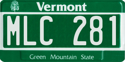 VT license plate MLC281