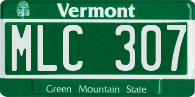 VT license plate MLC307