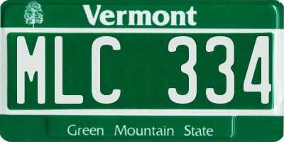 VT license plate MLC334