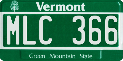 VT license plate MLC366