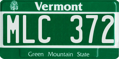 VT license plate MLC372