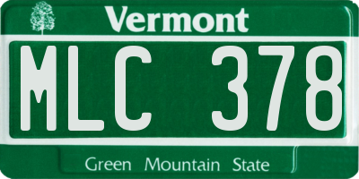 VT license plate MLC378