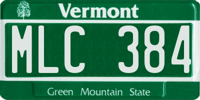 VT license plate MLC384