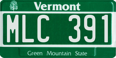 VT license plate MLC391