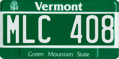 VT license plate MLC408