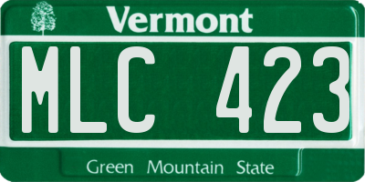 VT license plate MLC423
