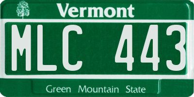 VT license plate MLC443