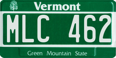 VT license plate MLC462