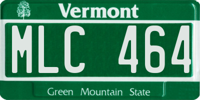 VT license plate MLC464