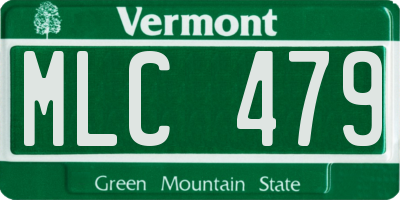 VT license plate MLC479