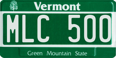 VT license plate MLC500