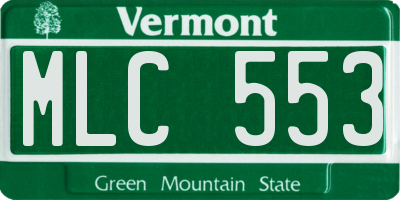 VT license plate MLC553