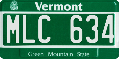 VT license plate MLC634