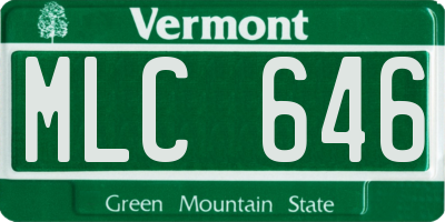 VT license plate MLC646