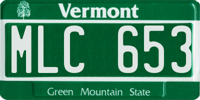 VT license plate MLC653