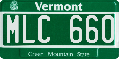 VT license plate MLC660