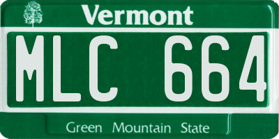 VT license plate MLC664