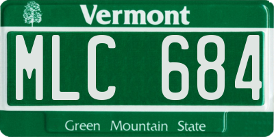 VT license plate MLC684