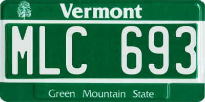VT license plate MLC693