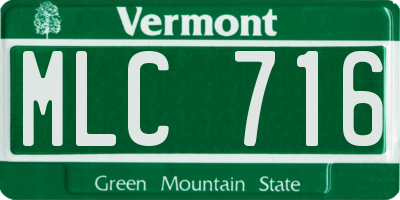 VT license plate MLC716