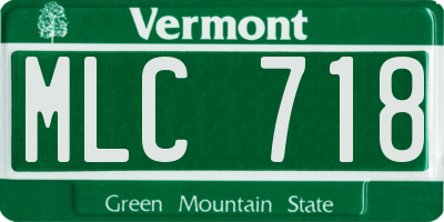 VT license plate MLC718
