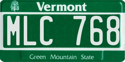 VT license plate MLC768