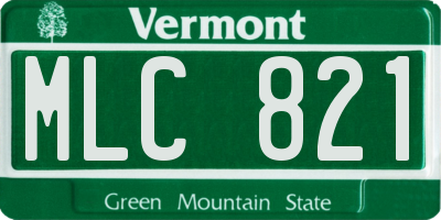 VT license plate MLC821