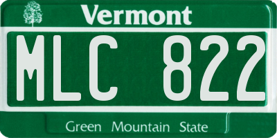 VT license plate MLC822
