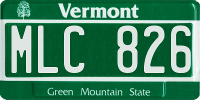 VT license plate MLC826