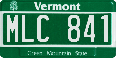 VT license plate MLC841