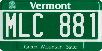 VT license plate MLC881