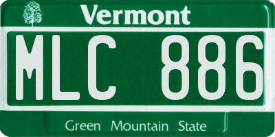 VT license plate MLC886
