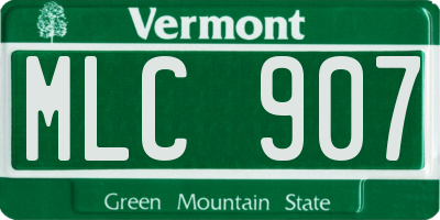 VT license plate MLC907