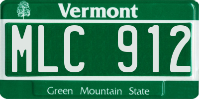 VT license plate MLC912