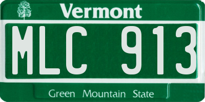 VT license plate MLC913