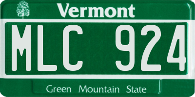 VT license plate MLC924